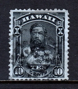 HAWAII — SCOTT 40 — 1882 10c BLACK KING DAVID KALAKAUA — USED — SCV $25 - Picture 1 of 2