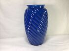 CC81 Vintage American's Blue Cylinder Shape Floral Glass Vase - Set of 1 Vase
