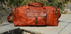 Vintage Retro Herren Leder Reise Western Seesack Wochenendtasche leichtes Gepäck - Bild 1 von 2