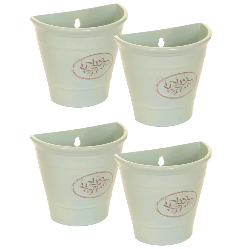 4Pcs Wall Hanging Plastic Planter Flower Plant Bucket Basket Outdoor Garden - Image 1 of 1