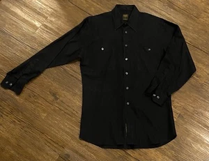 Scott Barber Mens Shirt Medium Black Long Sleeve Button Up 100% Linen - Picture 1 of 3