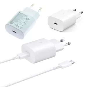 Genuine Samsung Charger 25W Super Fast Eu Power Plug With USB-C Cable White - Picture 1 of 24