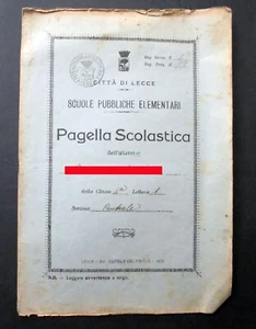 PAGELLA LECCE 1922 SCUOLE ELEMENTARI del REGNO - timbro - Bild 1 von 4