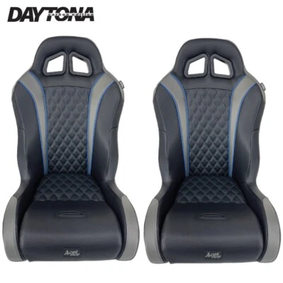Blue and Black Daytona Suspension Seats for Polaris RZR 1000 Turbo S (Pair) - Image 1 of 4