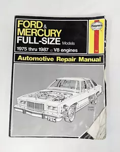 Haynes Repair Manual Ford & Mercury Full Size Model 1975-1987 Maintenance #754 - Picture 1 of 7