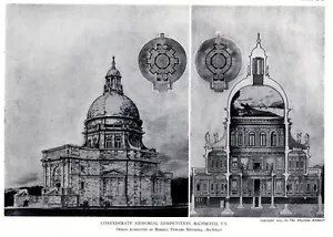 1911 Antique Architectual Print Competition Confederate Memorial Richmond REM - Picture 1 of 2