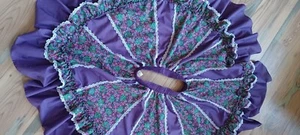 Vintage Malco Modes Square Dance Skirt  Sz S Purple Floral Lace Western Print - Picture 1 of 8