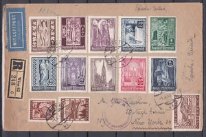 Stephansdom Satzbrief mit Zusatzfrankatur ECHT gelaufen Wien New York mit Zensur - Bild 1 von 3