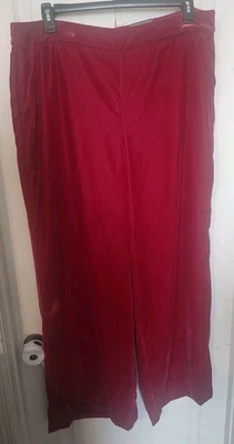 WORTHINGTON Luxury Red Cranberry Velvet Mid-Rise Wide Leg Pants Size XXL 20 Plus - Image 1 of 4