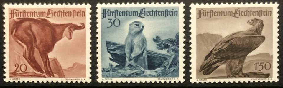 Liechtenstein 223-225 como nuevo NH aves, animales Foto 1 de 1