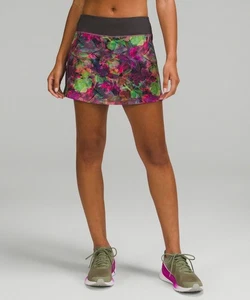 Falda Lululemon Pace Rival para mujer talla 20 larga - 15” de largo usada en excelente estado + floral viva - Imagen 1 de 7