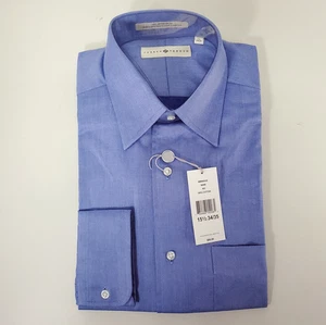 Joseph Abboud Men's Dress Shirt 15.5 34/35 Blue Twill Weave Cotton NWT NIOP $88 - Picture 1 of 9