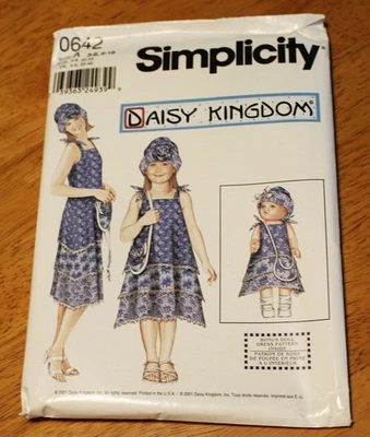 Simplicidad ~ PATRÓN REINO MARGARITA #0642 MISSES, NIÑAS Y 18" VESTIDO MUÑECA, SOMBRERO Nuevo Foto 1 de 3
