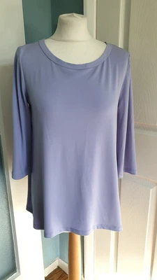 Kim & Co 3/4 Sleeve Wide Neck Top new size small QVC mauve - Image 1 of 3