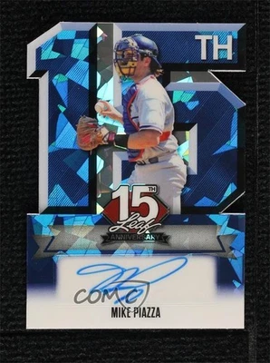 Hoja 2025 15 Aniversario Convención Nacional Cristal Azul 1/1 Mike Piazza Automático Foto 1 de 2
