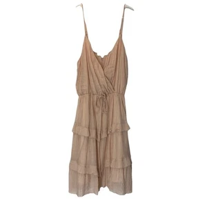 Purple Snow Junior's Sundress XL Dusty Pink Ruffle Boho Fairy Beach Vacation - Picture 1 of 7