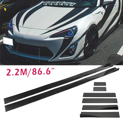 Carbon Fiber 2.2m Side Skirt Extensions Rocker Panel For Scion FR-S tC Foto 1 de 4