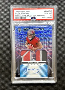 Bucky Irving PSA 10 2024 Obsidian Rookie Materials Ink Deep Sea Mojo /49 #RMIBIG - Picture 1 of 3