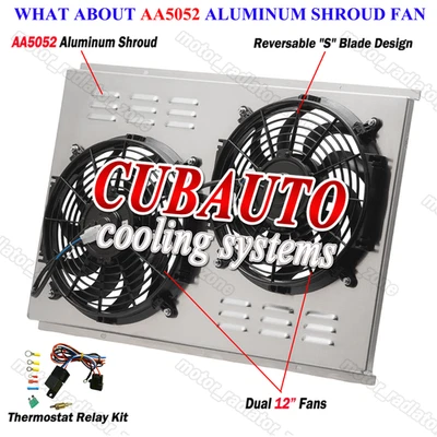 Aluminum Shroud+Fan+Relay For Pontiac 70-81 80 Firebird Trans Am Esprit Formula Foto 1 de 4