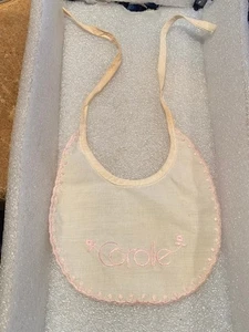 Vintage Corolle Pink Baby Doll Tie String Bib *Pre-Owned* DMA - Picture 1 of 4