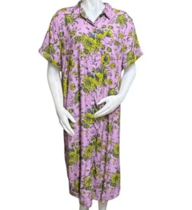 Vestido Camisa Wildfang The Empower Romántico Floral Malva 1X Nuevo con Etiquetas - Imagen 1 de 7