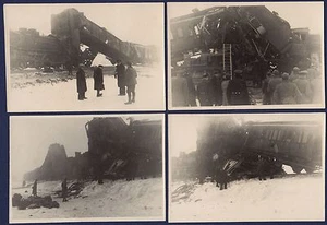 ESTONIA, DESASTRE FERROVIARIO, 4 FOTOS 68x98mm, antes de 1940 - Imagen 1 de 2