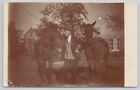 Postcard RPPC Man Talking to a Horse Posted 1908 NH1