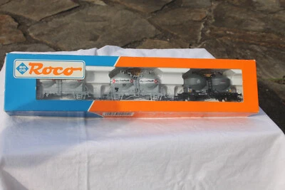 ROCO 44015 3 Wagon Tranport ciment DYCKERHOFF série Ucs Kds de la DB en boite - Photo 1/4