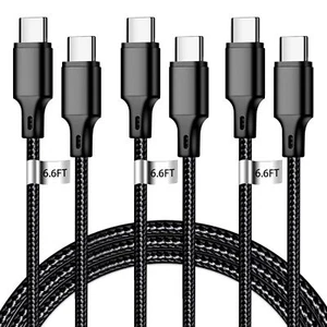 5-Pack Braided USB C to Type-C Fast Charging Data SYNC Charger Cable 3/6/10FT - Picture 1 of 13