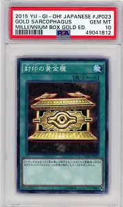 PSA 10 Gold Sarcophagus // Millennium Box Gold Edition // 2015 Japanese Yugioh - Picture 1 of 3