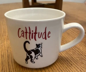 Cattitude Cat Coffee Mug Stoneware Kitty Cat Lovers By Opal house 16oz Cup B34 - Picture 1 of 4