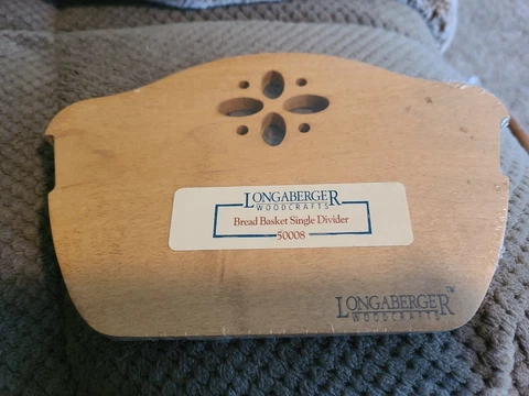 Longaberger Basket Woodcraft Single Bread Wood Divider New Sealed 50008 Cracker Cover