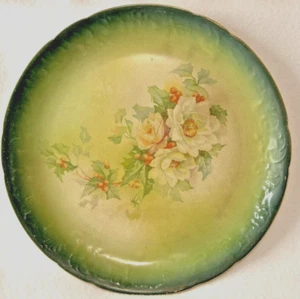 Antique WP La Belle China - White Flowers - Embossed Gold Trim - 11" Plate - Picture 1 of 5