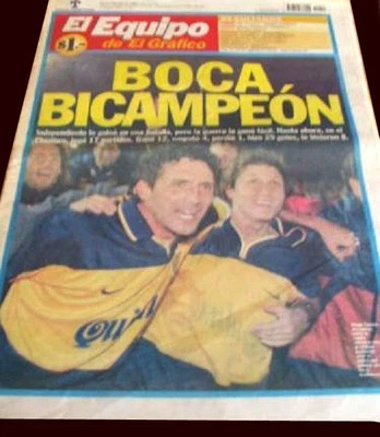 BOCA JUNIORS CLAUSURA 冠军 1999 年罕见杂志阿根廷 + 海报 — 第 1/2 张图片