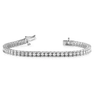 Solid 950 Platinum 2.30CT Round Cut Lab-Created CVD Diamond Tennis Fine Bracelet - Picture 1 of 5