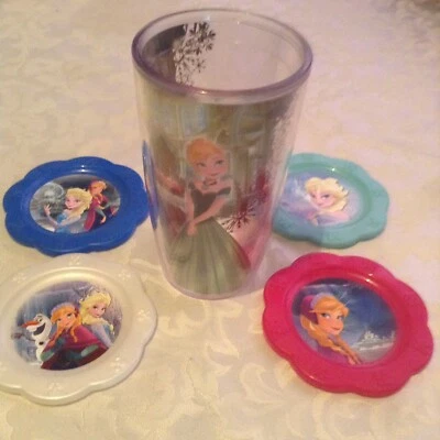 Tervis Disney Frozen tumbler Elsa Anna coaster 16 oz conjunto de pacote com isolamento de vidro - Imagem 1 de 4