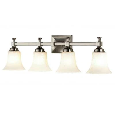 NEW Home Decorators Collection 4-Light Satin Nickel Bath Sconce Vanity Light Fix - Image 1 of 2