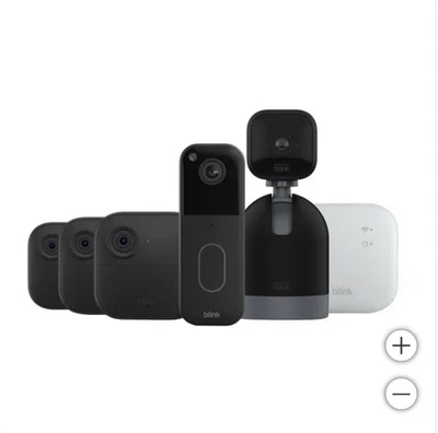 Paquete de sistema de cámara de seguridad para todo el hogar Blink - Timbre, 3 cámaras e inclinación panorámica Foto 1 de 4