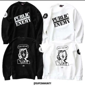 SS18 Supreme x Undercover x Public Enemy Crewneck M Medium Black UNICORN FIND - Picture 1 of 6