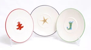Starbucks Set 3 Piatti da Dessert Natalizi 2006 Stella Calza Albero - Foto 1 di 3