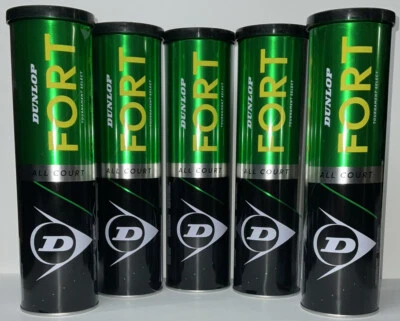 *Lot of 5* Dunlop “FORT” All Court Tournament Tennis Balls (4 Ball Cans) SEALED! - Image 1 of 3