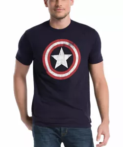 Captain America Distressed Shield T-Shirt - Picture 1 of 1