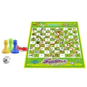 Luddo & Ladder Kids Children Portable Flying Chess Snake Board Family Fun Game - Picture 1 of 12