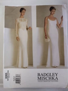 Vogue Pattern 2065 Badgley Mischka Dress Gown Too Overlay Plus Sz 18-22 Uncut - Picture 1 of 3