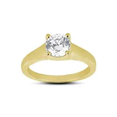 14K Yellow Gold Lab-Created CVD Diamond Solitaire Engagement Ring - Image 1 of 4