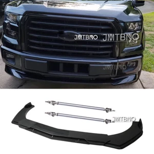 For Ford F150 F-150 Truck Black Front Bumper Lip Splitter Spoiler Carbon Fiber - Foto 1 di 12