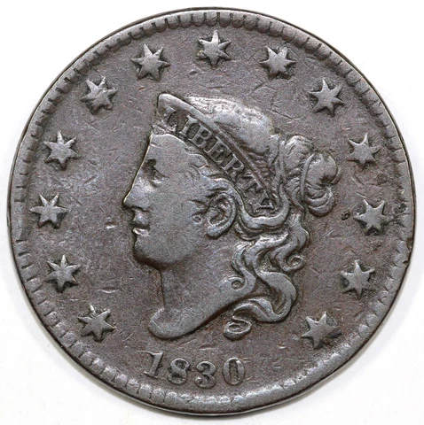 1830 1c Matron Head Large Cent Cover