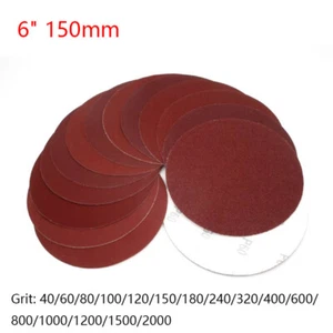 6" 150mm Hook & Loop Sanding Discs Sandpaper 40-2000 Grit Orbital Sander Pads - Picture 1 of 25