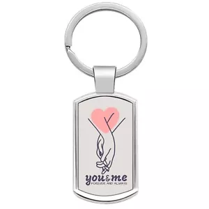 You And Me Forever And Always Chrome Metal Keyring Love Couple Gift VALENTINE'S - Picture 1 of 2