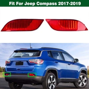 Pair Rear Bumper Reflector Reflex Marker Light For Jeep Compass 2017 2018 2019 - Picture 1 of 9